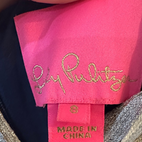 Lilly Pulitzer Navy Dress with Gold Embellishments - Picture 3 of 4